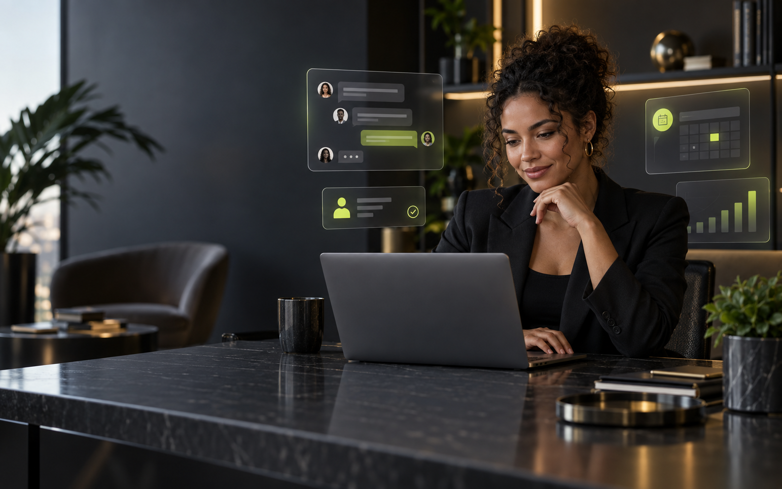 Business owner managing customer conversations with Hoplon